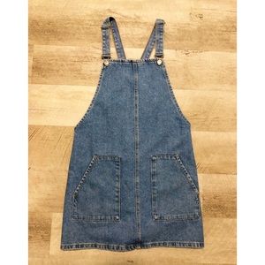 Topshop Denim Pinafore/Overall Dress
